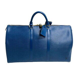 Louis Vuitton Epi Keepall Boston Bag Leather Blue